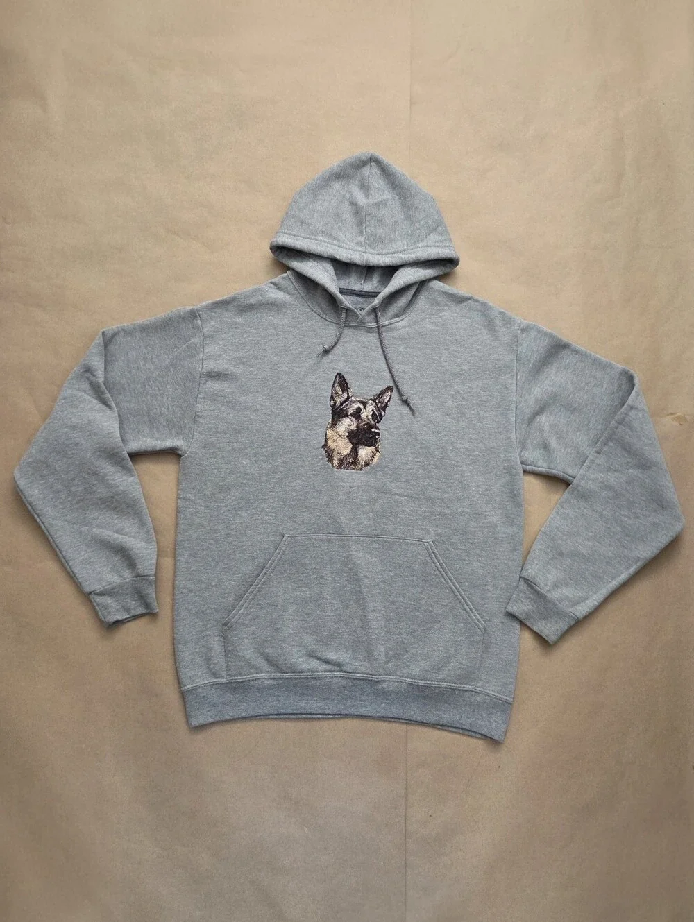 German Shepherd Gift Custom Embroidered Dog Breed Hoodie Gray Shepard Lover GSD